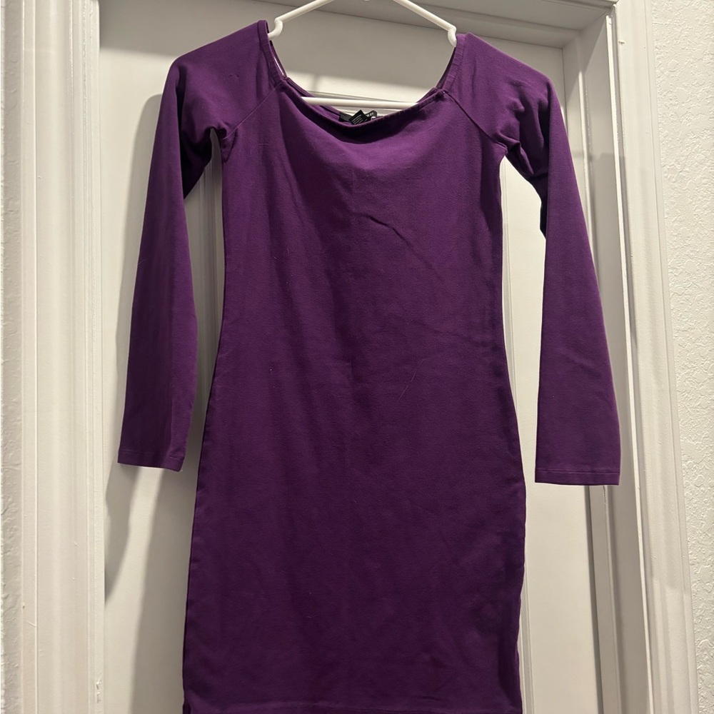Forever 21 Rich Purple Long Sleeve Dress